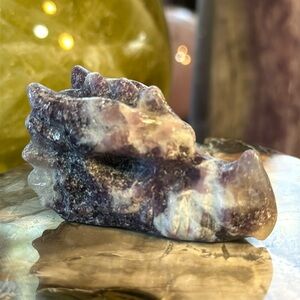 Lepidolite Crystal Dragon Head Carving!